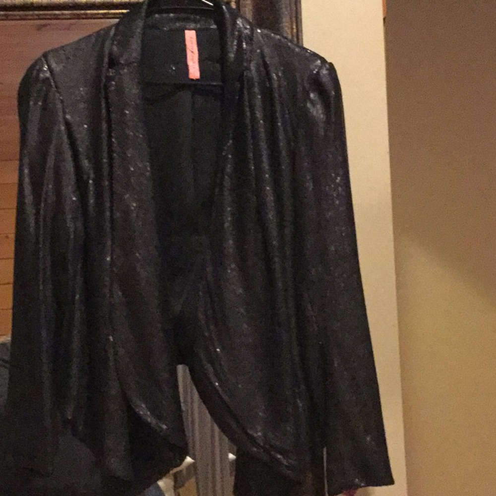 Sequin Drape Front Jacket - image 2